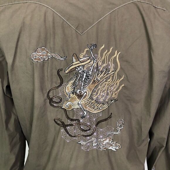 Quicksilver Limited Collection Embroidered Button Down Shirt - Men’s L - Picture 5 of 7